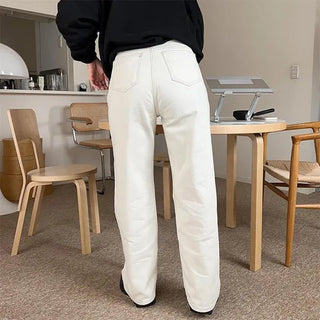 Long cream denim