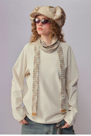 [Monterest] Speckled Yarn Narrow Knit Scarf