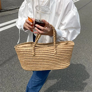 rectangle straw tote bag