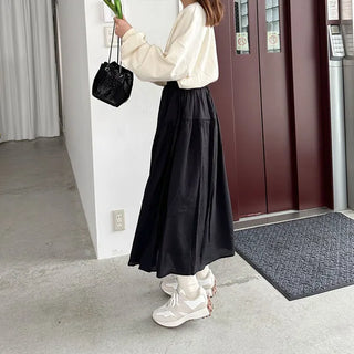 Shirred long skirt