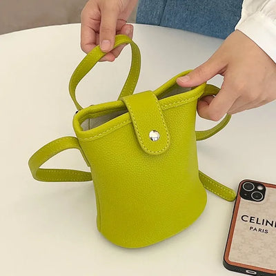 Button-belted mini cross-shoulder bag