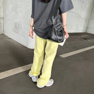 Colored straight denim pants