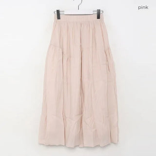 Shirred long skirt