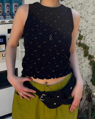 Suede belt with pockets
