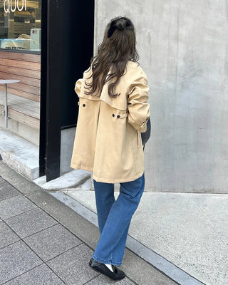 Blue slit point denim pants