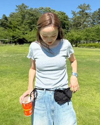 Short-sleeved T-shirt with perforations