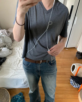 Layered Point V-neck Short-Sleeve T-Shirt