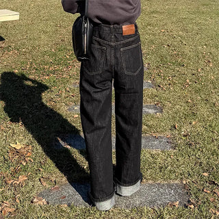 Stitch Point Wide Denim Pants