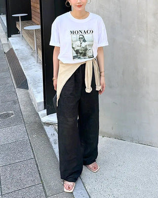 Monaco print short-sleeved T-shirt