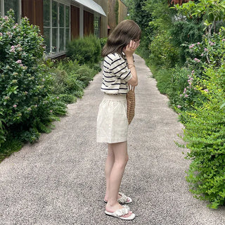 Striped short-sleeved knit