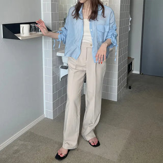 Pintuck slacks