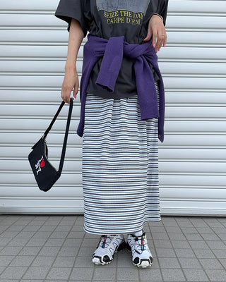 Triple Border Rib Easy Maxi Skirt