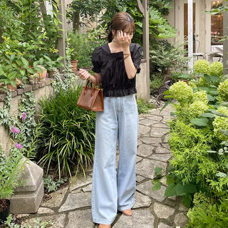 Ribbon frill blouse