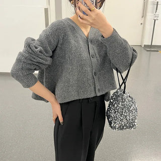 A-line knit cardigan
