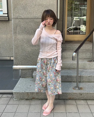 Flower pattern Bermuda shorts