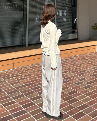 Side lace point sweatpants