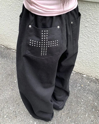 Pocket Cross Point Wide Pants
