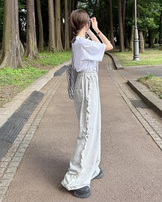 Side-frill sweatpants