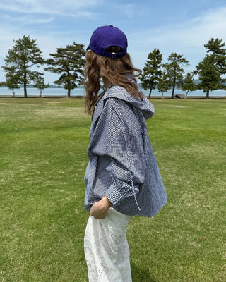 Checked hoodie shirt
