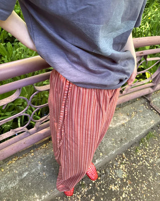 Striped cotton easy pants