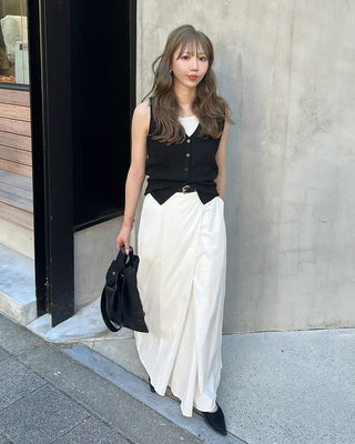 Wrap detail long skirt