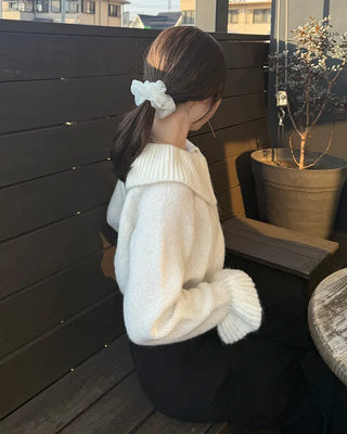 Frill collar cardigan