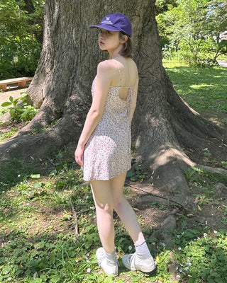 Flower pattern camisole mini dress