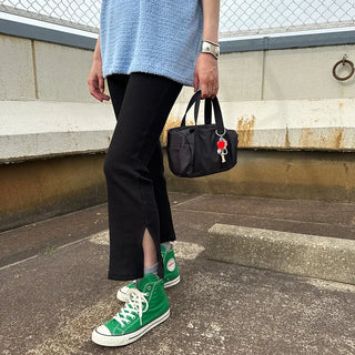 Side-slit bootcut pants
