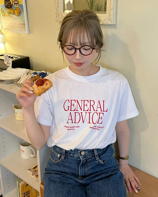 ADVICE Lettering Short-Sleeve T-Shirt