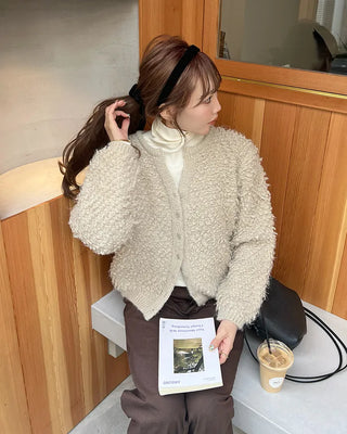 Boucle V-neck cardigan