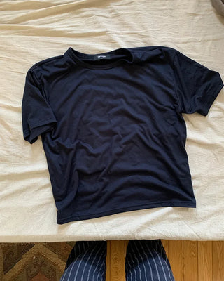 Mini check cropped short-sleeved shirt
