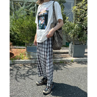 Checked Easy Long Skirt