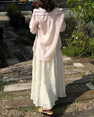 Pastel-colored sheer shirt