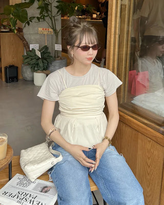 Drape bustier blouse