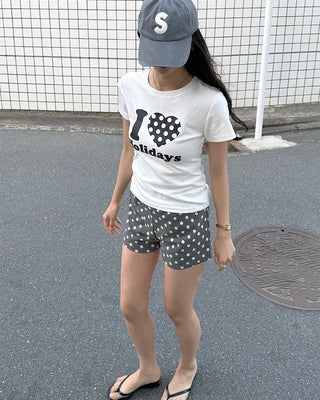Polka Dot Knit Shorts