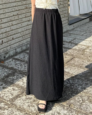 Embossed banding maxi skirt
