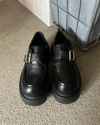 Buckle Platform Loafers
