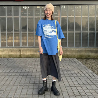 Pintuck pleated long skirt