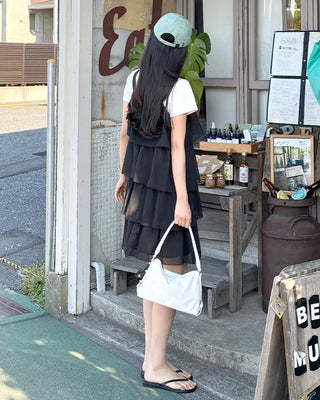 Can-can frill mini dress