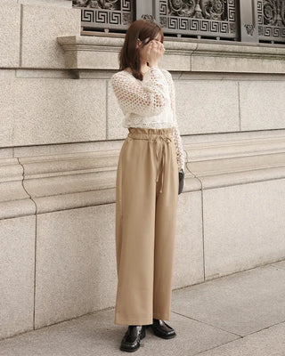 (ORIGINAL) High-waisted frill banding pants