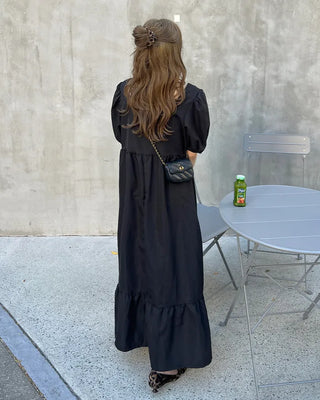 Square neck long dress