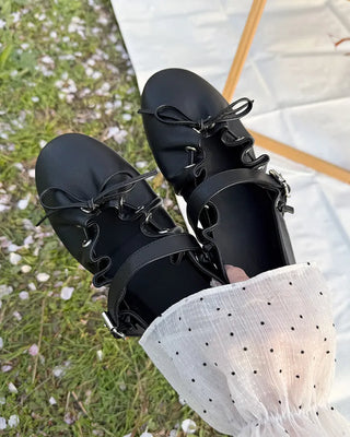 Wave Ribbon Flat Shoes