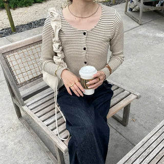 Striped cropped cardigan