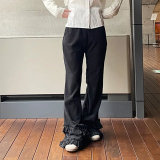 Ribbed Frill Banding Pants