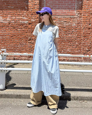 Side drawstring camisole long dress