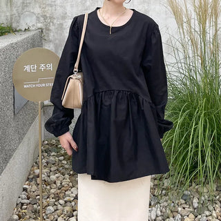 Cotton peplum blouse