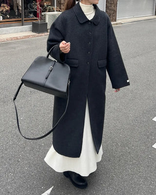 Shirred long knit skirt