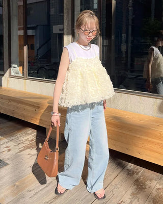 Basic straight wide-fit denim pants