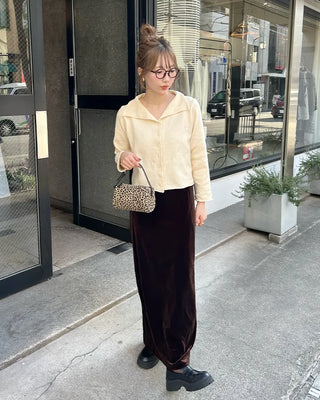Sailor collar knit cardigan