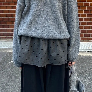 Ribbon Dot Layered Wrap Skirt